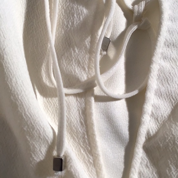 Zara sleeveless hi low blouse tan shimmer trim M - Picture 6 of 6